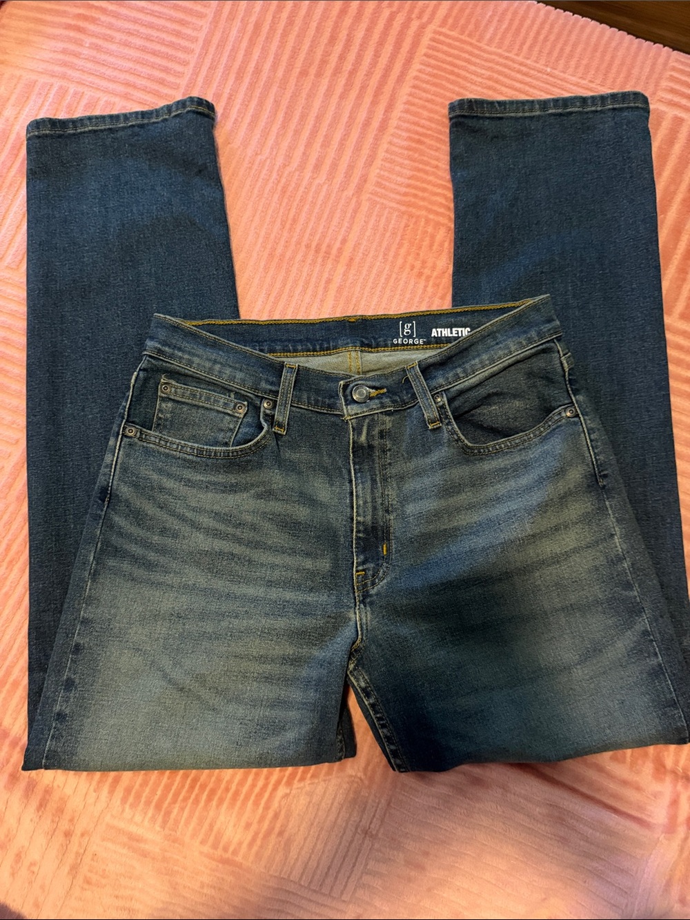 George Men's Straight Blue Denim Jeans